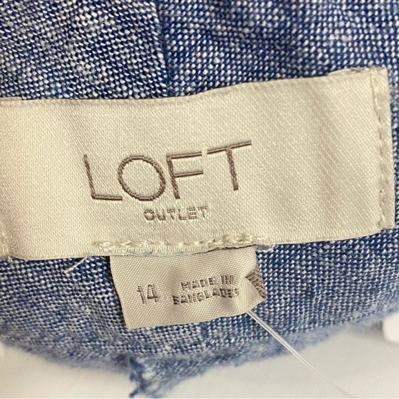 LOFT Chambray Blue Women's Shorts Size 14 (NWT) - Picture 4 of 5